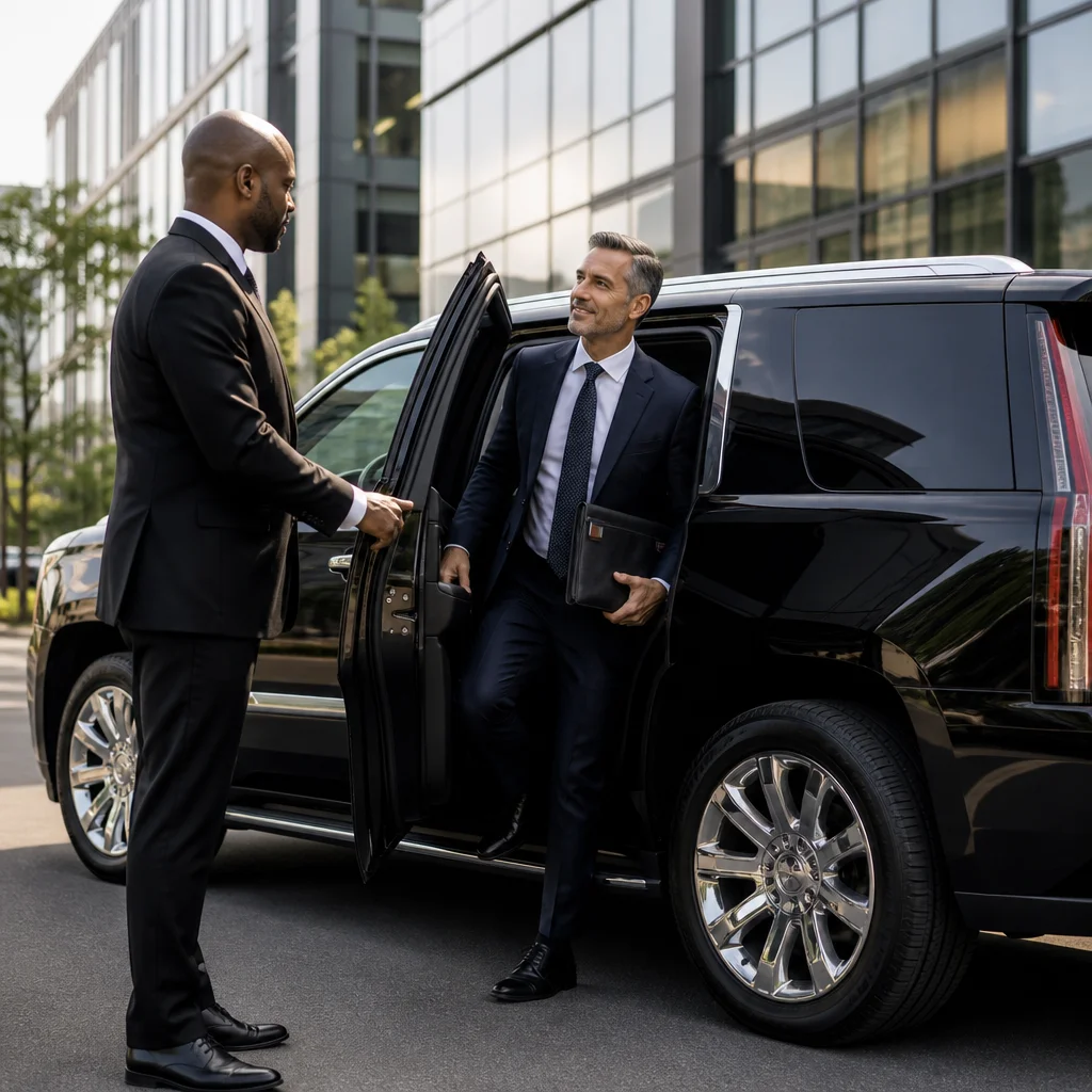 Corporate Cadillac SUV Chauffeur Rental Services for DMV Executives 5
